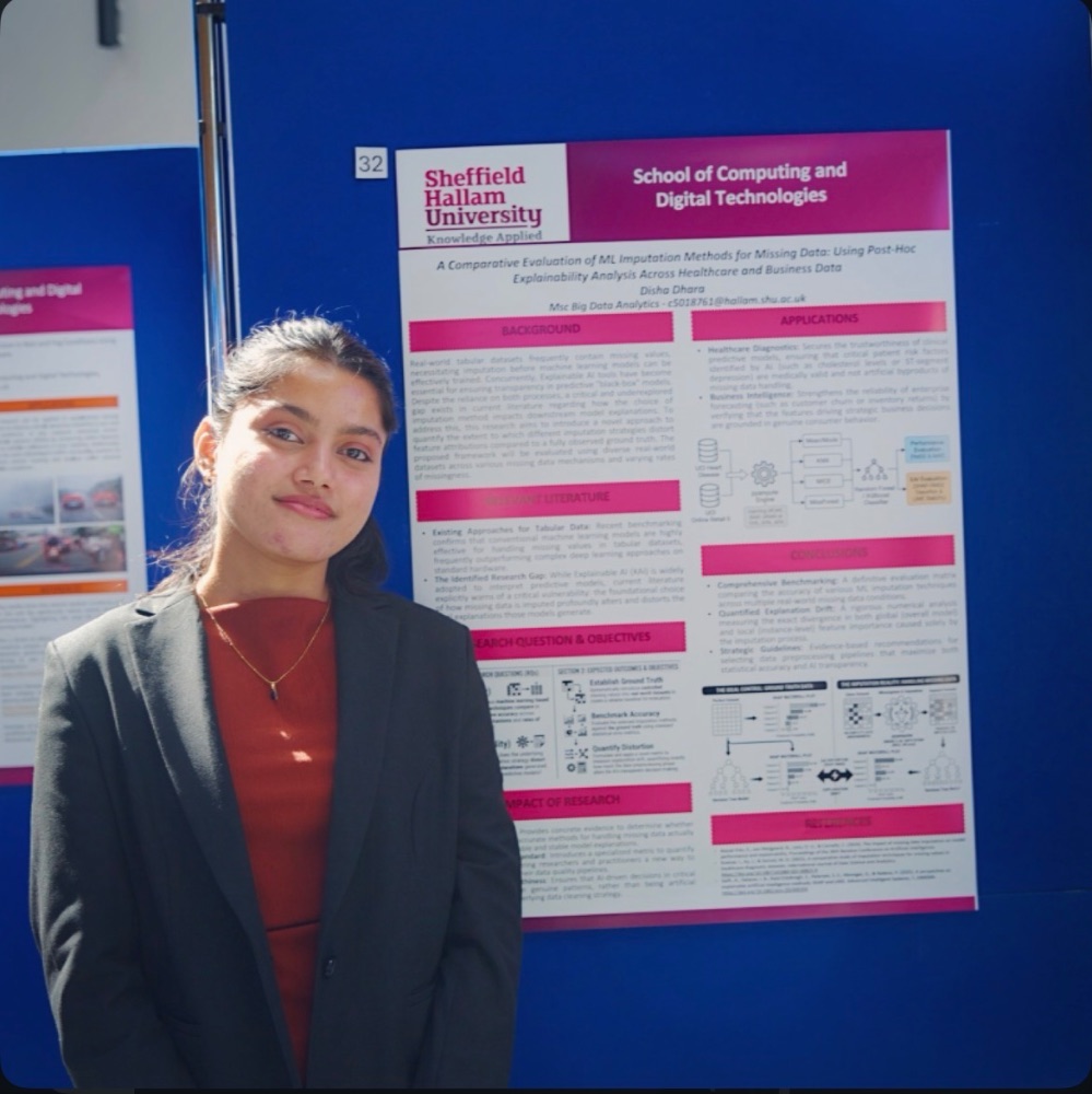 Disha Dhara presenting her research poster